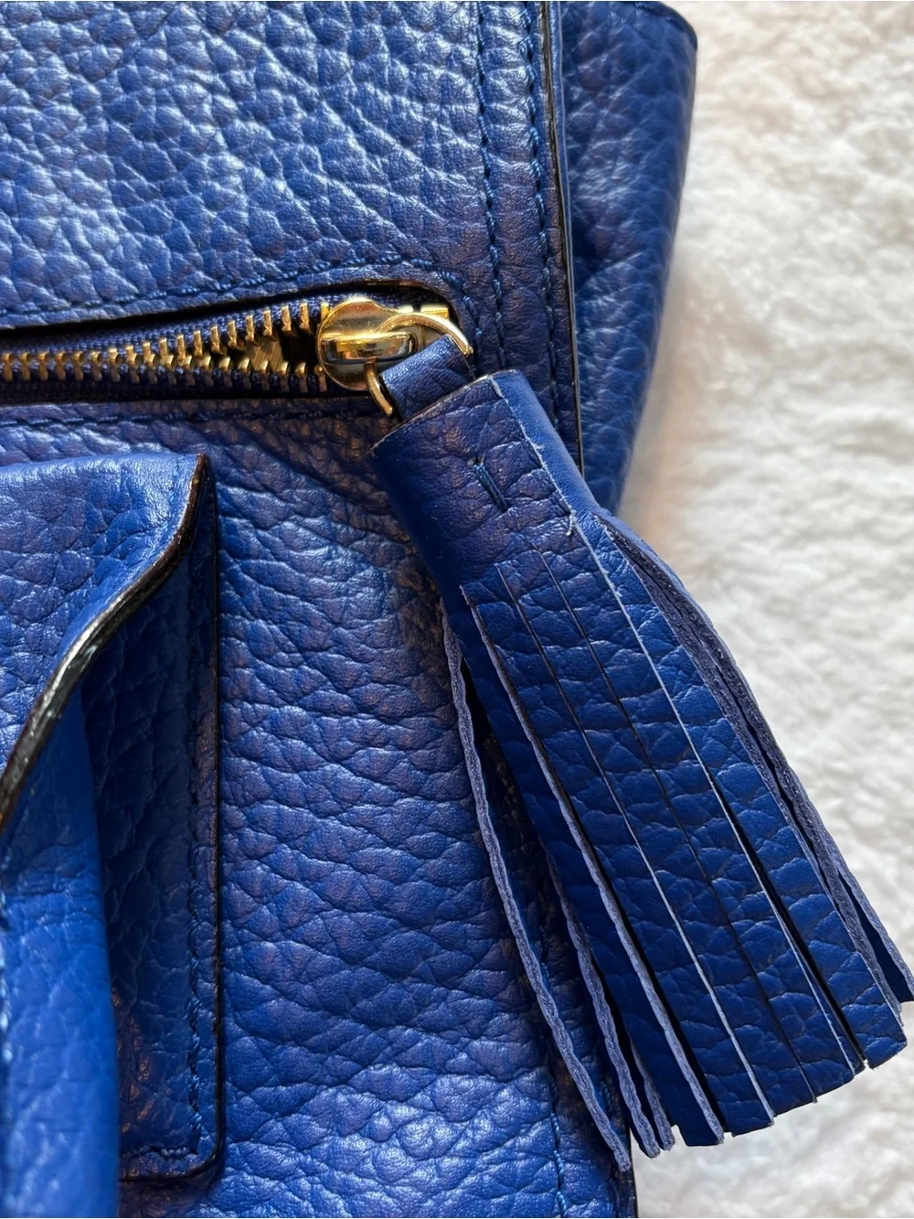 Kate Spade Linda Blue Leather Tote Bag